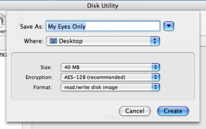 The Disk Utility interface for creating a new disk.