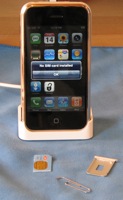 An activated iPhone with it’s SIM card removed.