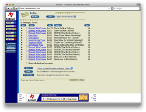 Old meets new: early version of Hotmail displayed in Safari 3
